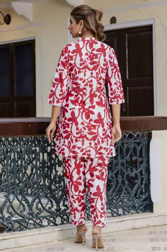 Vredevogel women cotton blend kurta pant set