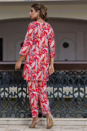 Vredevogel women cotton blend kurta pant set