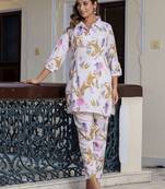 Vredevogel women cotton blend kurta pant set