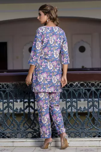 Vredevogel women cotton blend kurta pant set