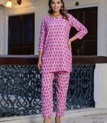 Vredevogel women cotton blend kurta pant set