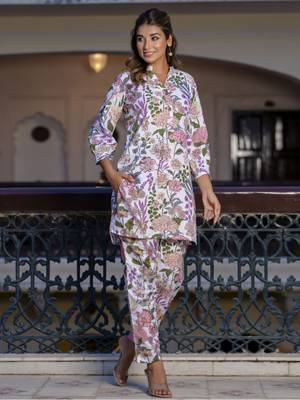 Vredevogel women cotton blend kurta pant set 1