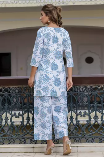 Vredevogel women cotton blend kurta pant set