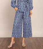 Blue and white co-ord set relaxed pant