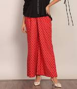Red relaxed pant with full elastic belt