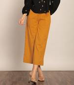 Yellow solid relaxed pant