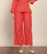 Red geometric print relaxed pant