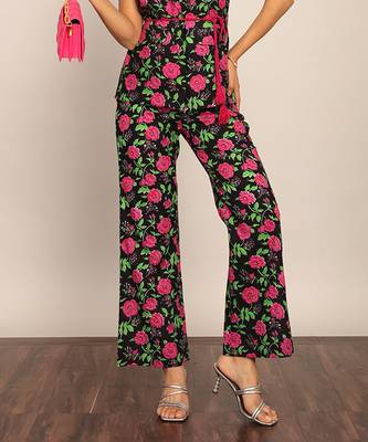 Multicolor floral printed relaxed pant 1