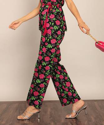 Multicolor floral printed relaxed pant 4