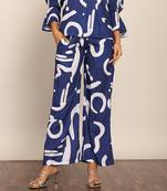 Blue and white relaxed pant
