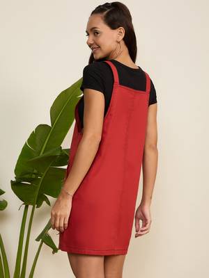 Winered wowen rust pinafore dress 6
