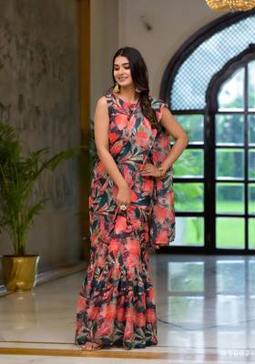 Gorgeous Ready to Wear Gown Saree Without Blouse 1