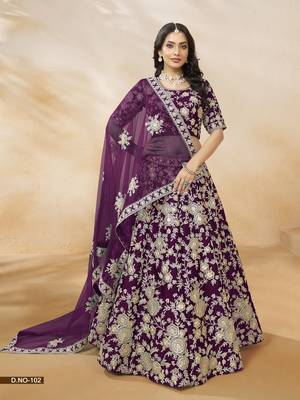 Purple Embroidered Heavy Art silk blend Designer Lehenga With Blouse 2