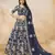 Navy Blue Embroidered Heavy Art Silk Designer Lehenga With Blouse
