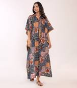 Multi cotton geometric kaftan set