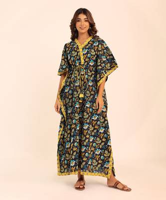Multi cotton floral kaftan set 1