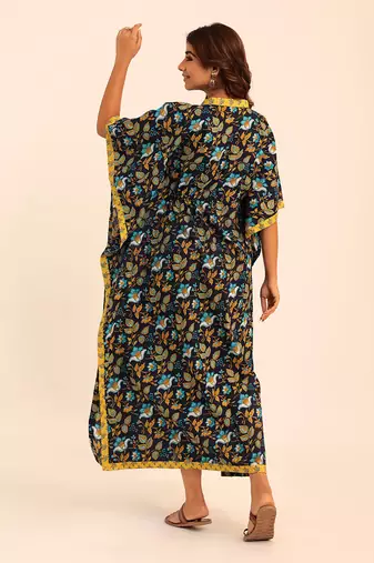Multi cotton floral kaftan set
