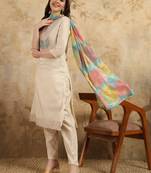 Women's Simar Embroidered Straight Kurta with Pant And Dupatta Set