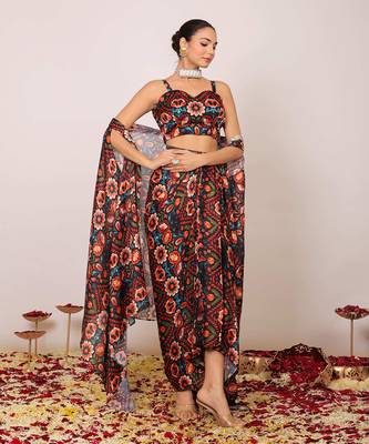 Multi fionna georgette floral co-ord set 3