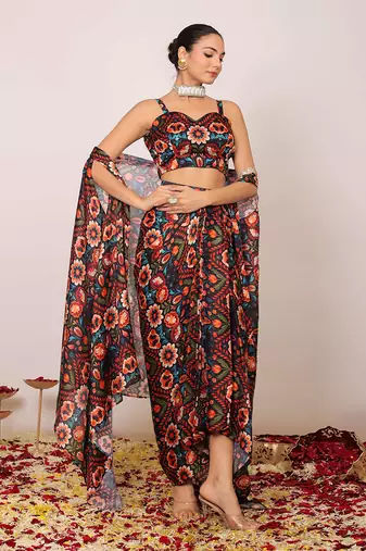 Multi fionna georgette floral co-ord set