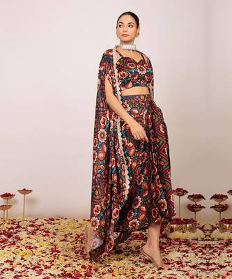 Multi fionna georgette floral co-ord set 4