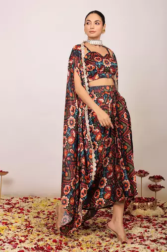 Multi fionna georgette floral co-ord set