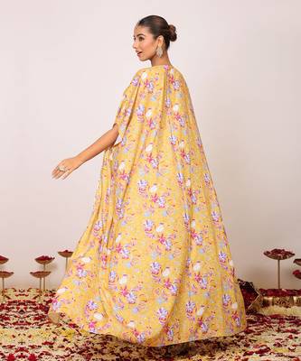 Yellow and multi fionna georgette floral co-ord set 6