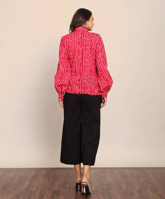Pink and black cotton bandhej co-ord set 6