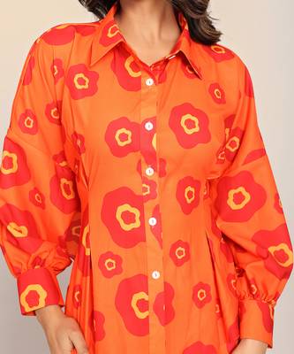 Orange fionna georgette floral co-ord set 5