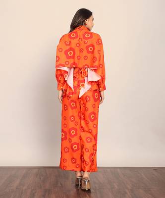 Orange fionna georgette floral co-ord set 6