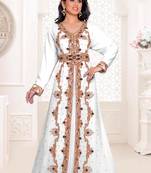 off white color luxurious full sleeves Handmade Moroccan Kaftan.