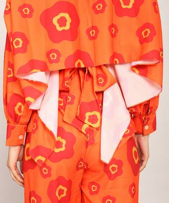 Orange fionna georgette floral shirts 5