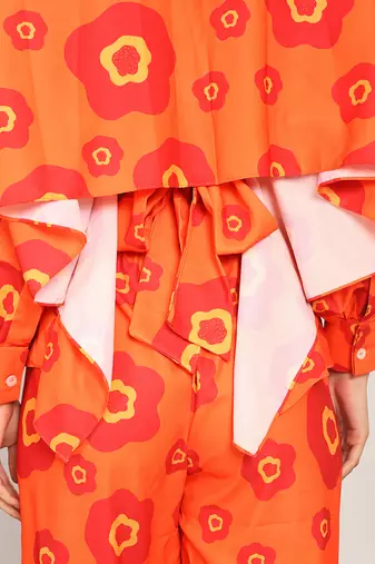 Orange fionna georgette floral shirts