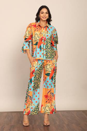 Multi fionna georgette floral co-ord set