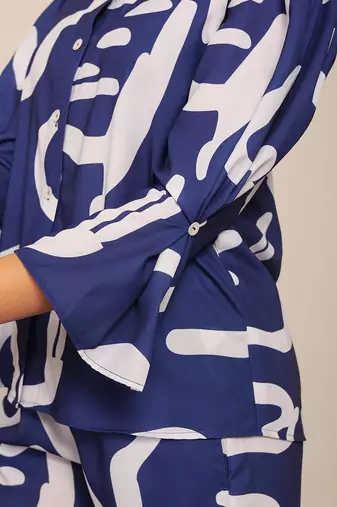 Blue and white fionna georgette geometric co-ord set