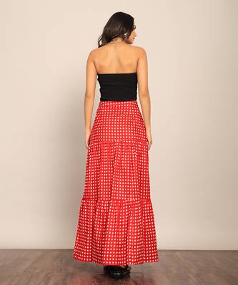 Black and red cotton top With Skirt Co-ord Set 6
