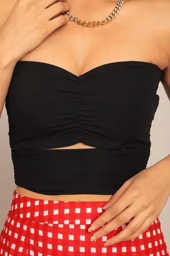 Black cotton solid top