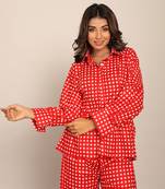 Red cotton geometric shirts