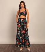 Black and multi cotton floral co-ord set