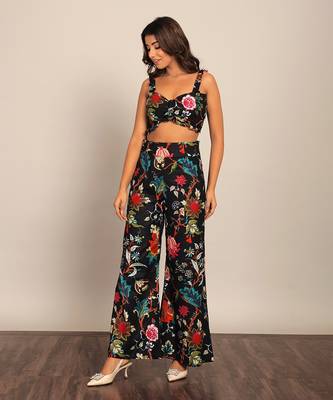 Black and multi cotton floral co-ord set 4