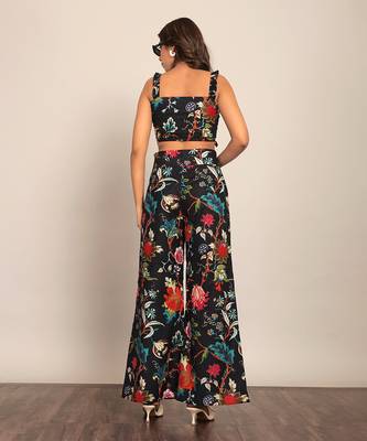 Black and multi cotton floral co-ord set 6