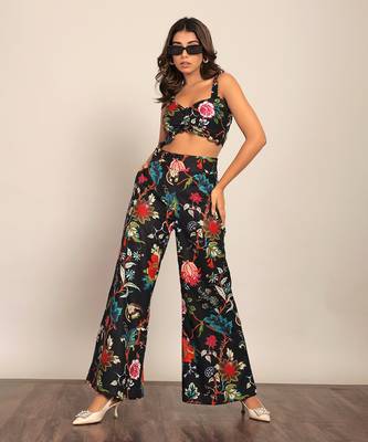 Black and multi cotton floral top 3