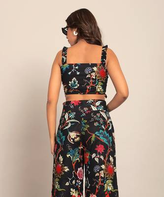 Black and multi cotton floral top 6