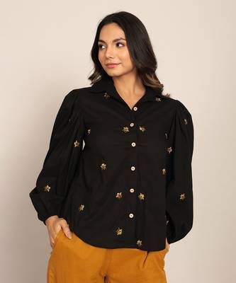 Black and marigold yellow cotton solid co-ord set 5