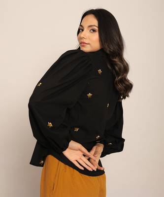 Black cotton solid shirts 6
