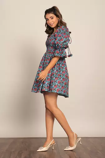 Multi cotton floral dress