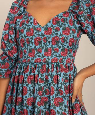 Multi cotton floral dress 5