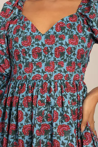 Multi cotton floral dress