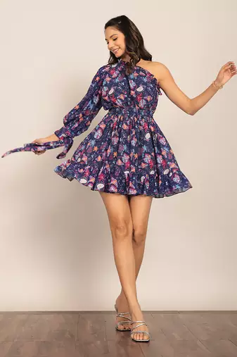 Multi georgette floral dress