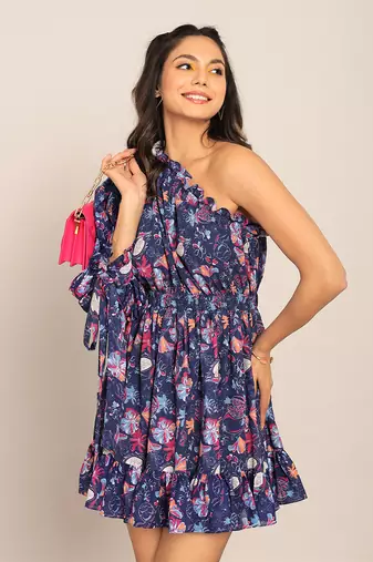 Multi georgette floral dress